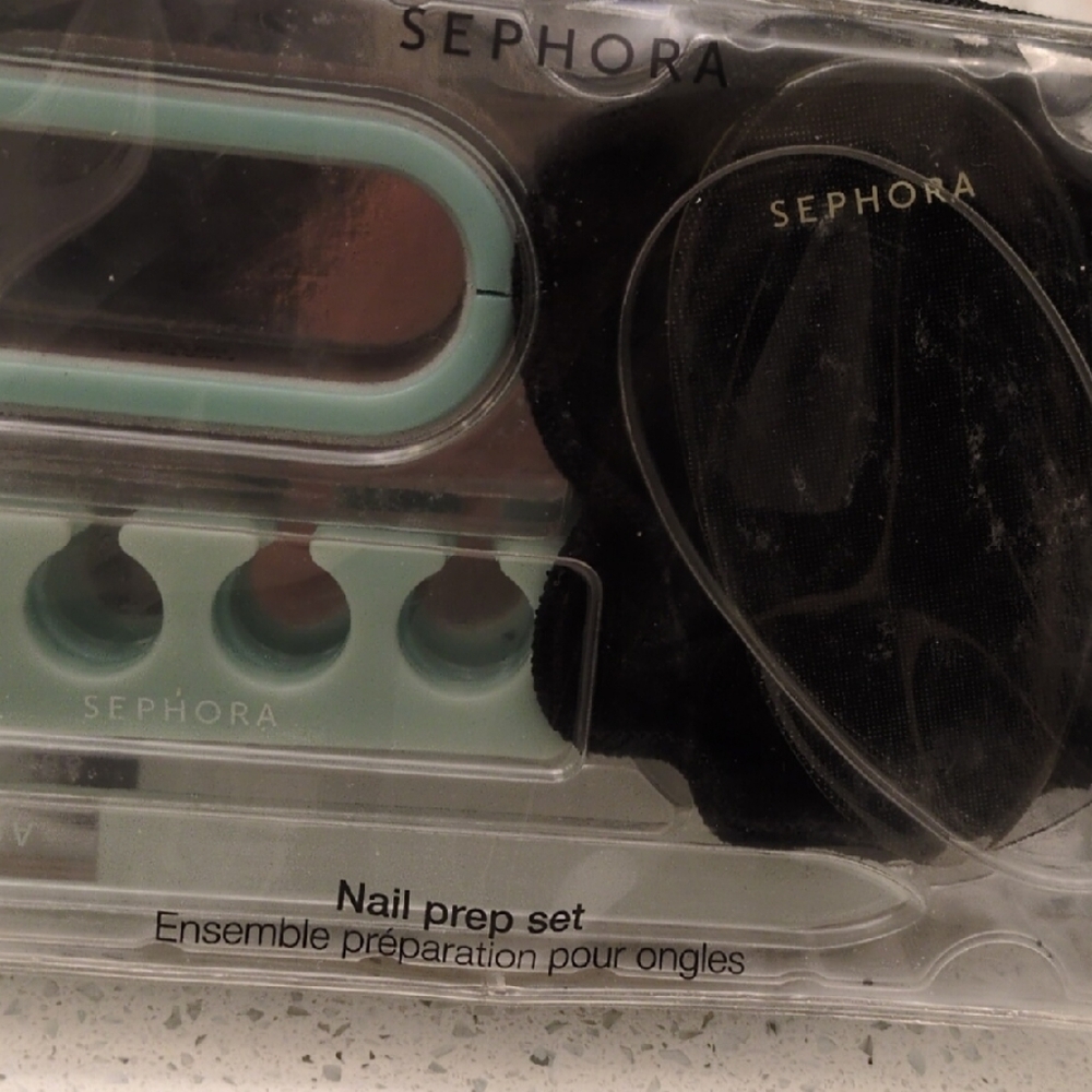 New Sephora Nail Prep Set, 8-piece W/ All Reusable Tools, Clear Zippered Case